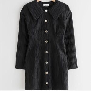 Elegant Black Button-Up mini Dress